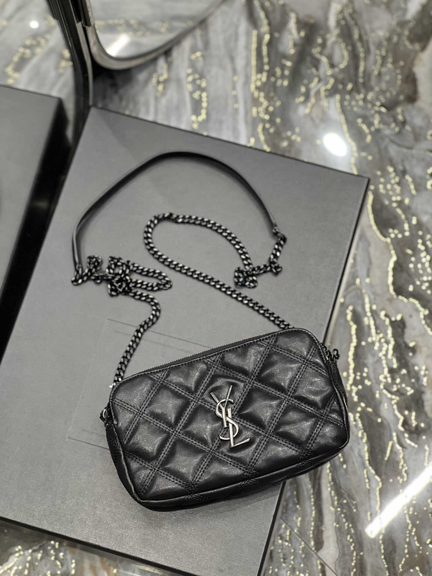 Saint Laurent Becky Double-Zip Pouch 19cm