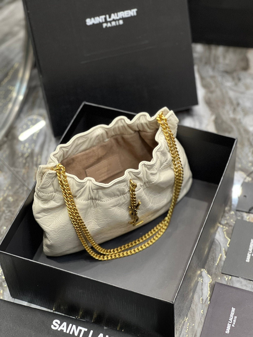 Saint Laurent Paris Mini Bag With Gold Hardware 24cm