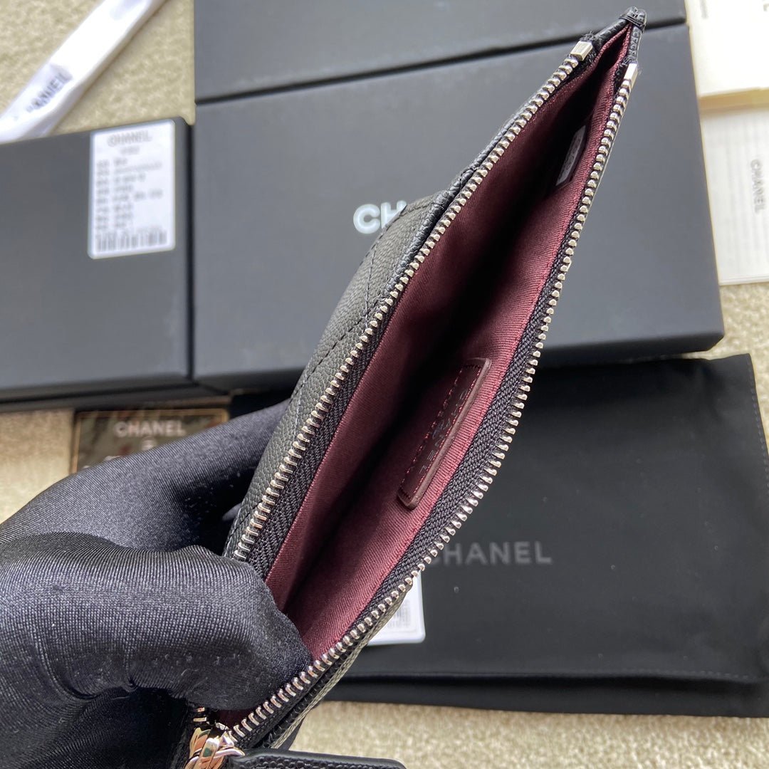 CO-CO Chanel Phone Wallet & Card Holder With Silver Hardware 20cm