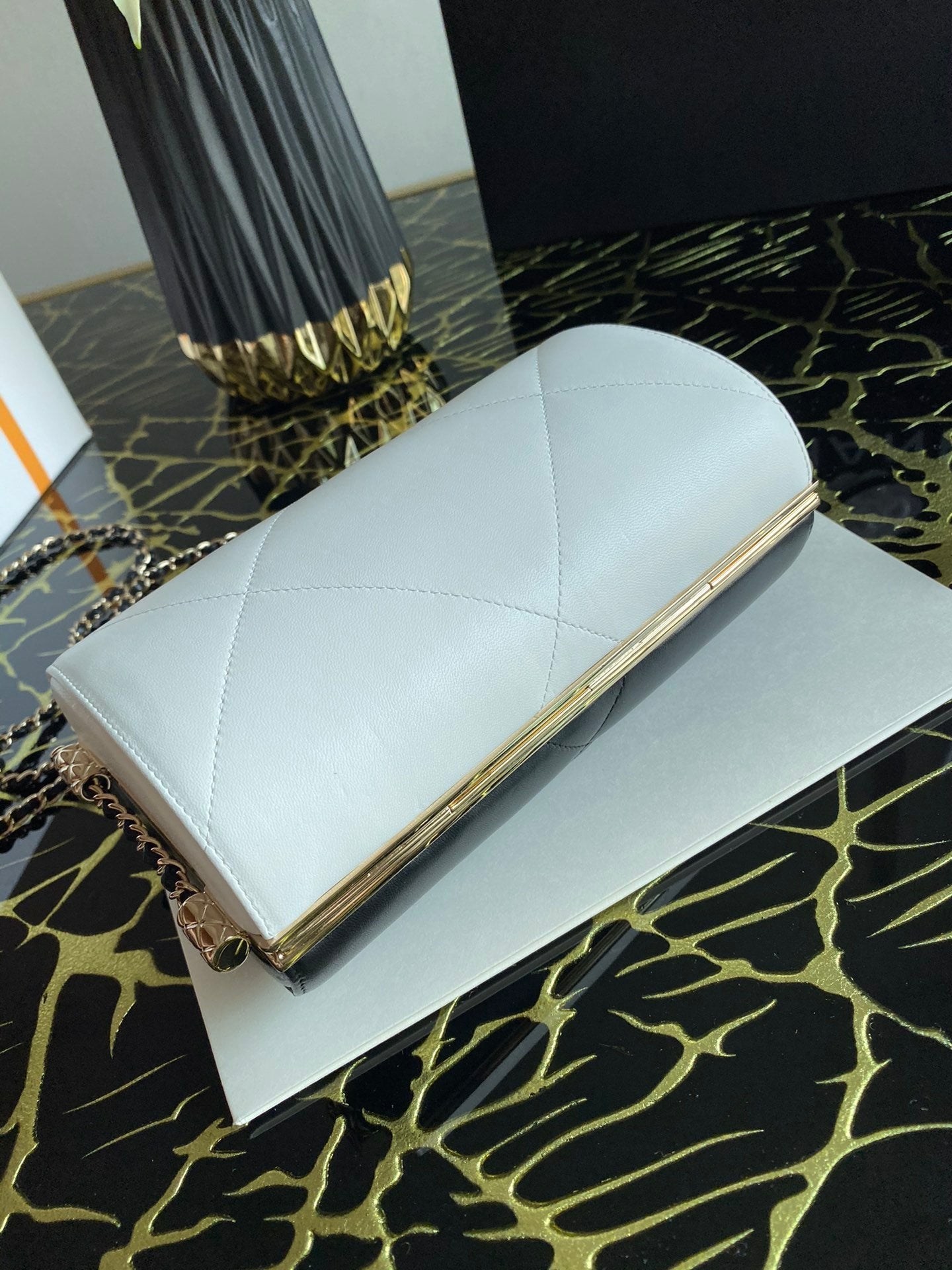 Chanel Mini Evening Bag 22cm Black And White