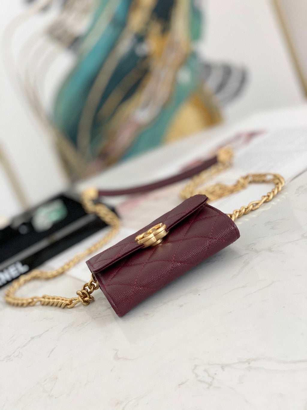 Chanel Flap Bag Mini Gold 12cm Red