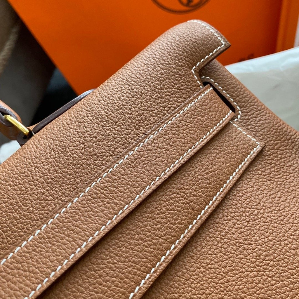 Hermes Shoulder Kelly CK37 Brown For Women Gold Color Hardware 16.5in/42cm