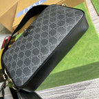 Gucci Shoulder Bag With Interlocking G Black GG Supreme Canvas For Women 9.6in/24.5cm