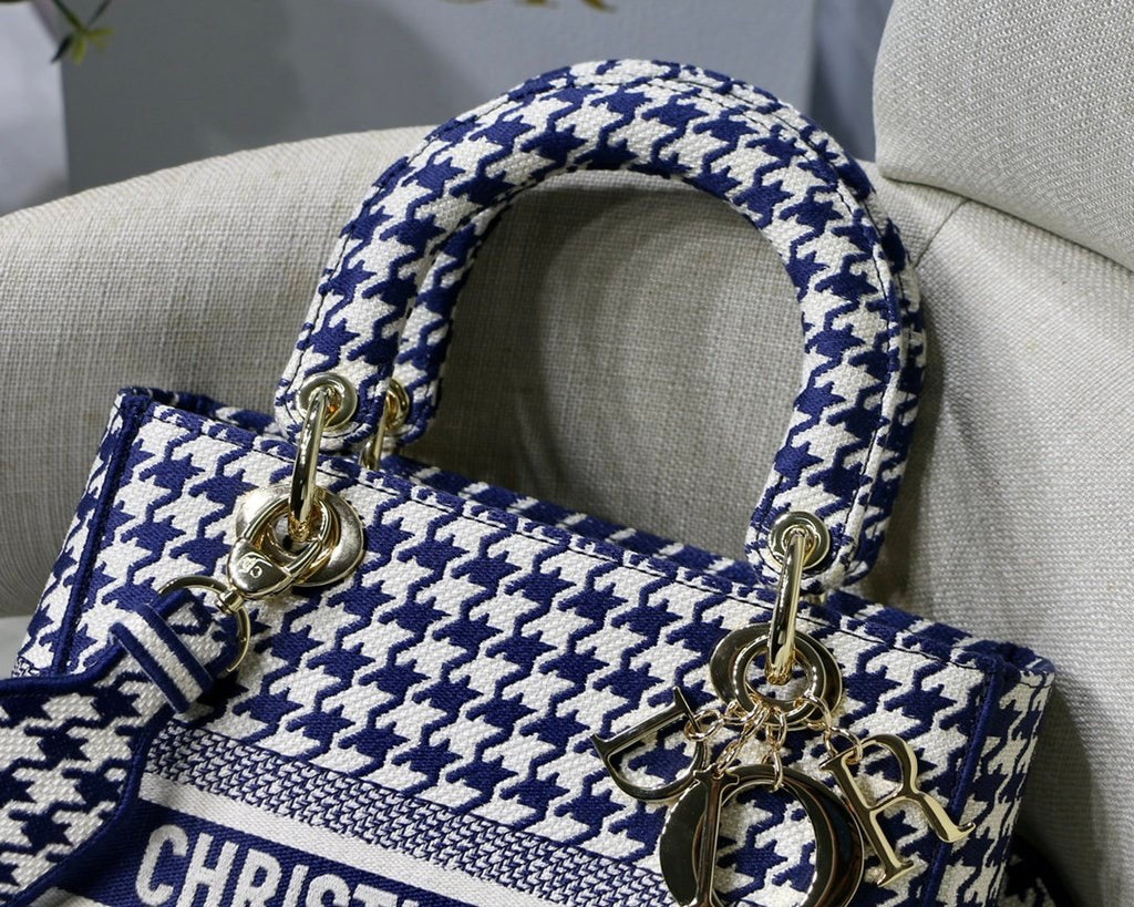 Christian Dior Medium Lady D-Lite Bag 24cm Blue