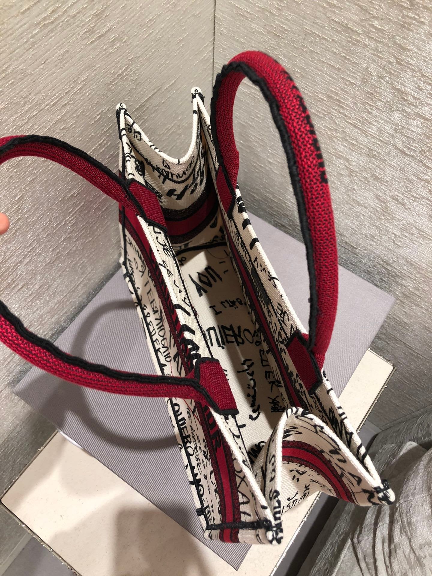 Christian Dior Red Mini Book Tote 36cm