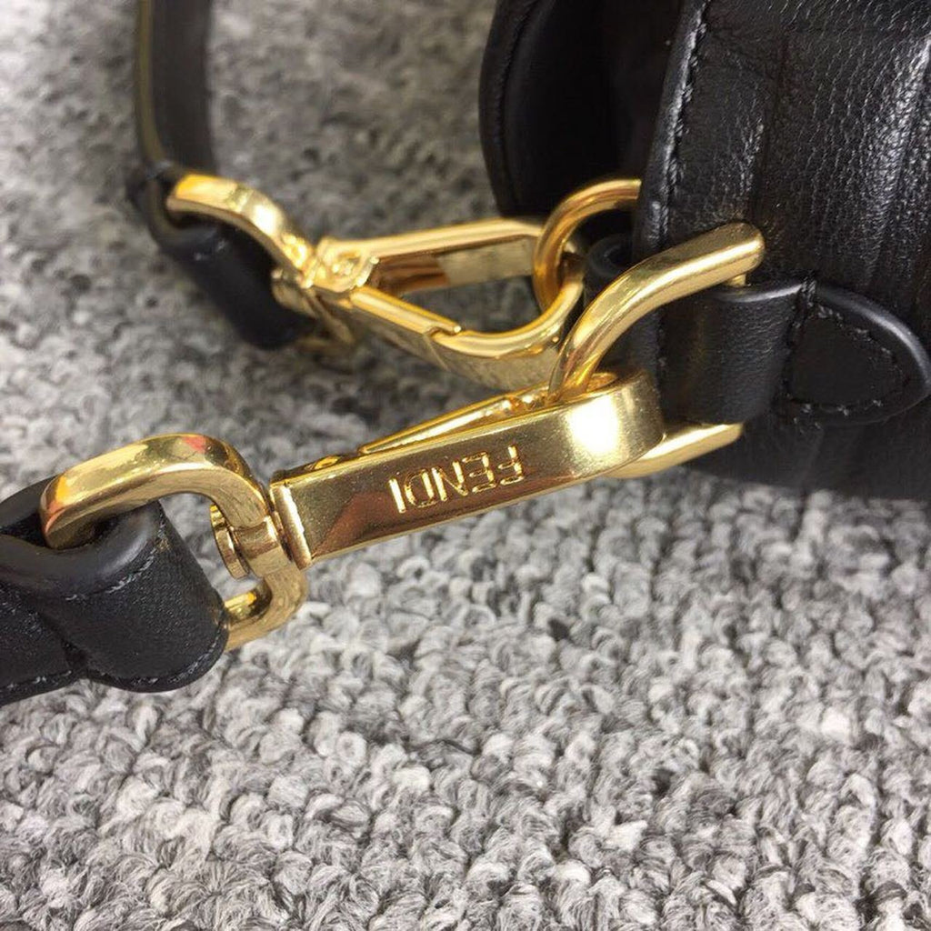 Fendi FF Embossed Baguette Bag 26cm Spring/Summer Collection, Black