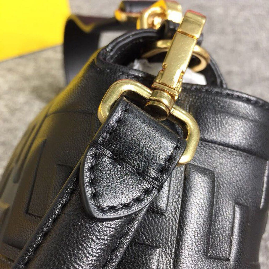 Fendi FF Embossed Baguette Bag 26cm Spring/Summer Collection, Black