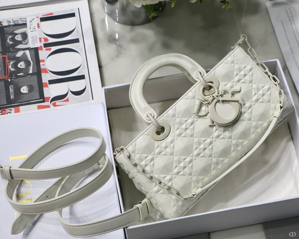 Christian Dior Lady D-Joy Bag 26cm White