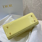 Christian Dior Lady Dior Bag Gold Hardware 20cm Yellow