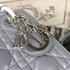 Christian Dior Mini Lady Dior Bag 18cm with Chain Silver Hardware Lambskin Leather Spring/Summer Collection, Grey