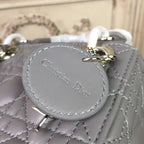 Christian Dior Mini Lady Dior Bag 18cm with Chain Silver Hardware Lambskin Leather Spring/Summer Collection, Grey