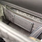 Christian Dior Mini Lady Dior Bag 18cm with Chain Silver Hardware Lambskin Leather Spring/Summer Collection, Grey