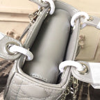 Christian Dior Mini Lady Dior Bag 18cm with Chain Silver Hardware Lambskin Leather Spring/Summer Collection, Pearl Gold