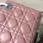 Christian Dior Mini Lady Dior Bag 18cm with Chain Silver Hardware Lambskin Leather Spring/Summer Collection, Dusty Pink