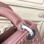 Christian Dior Mini Lady Dior Bag 18cm with Chain Silver Hardware Lambskin Leather Spring/Summer Collection, Dusty Pink