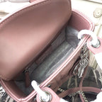 Christian Dior Mini Lady Dior Bag 18cm with Chain Silver Hardware Lambskin Leather Spring/Summer Collection, Dusty Pink
