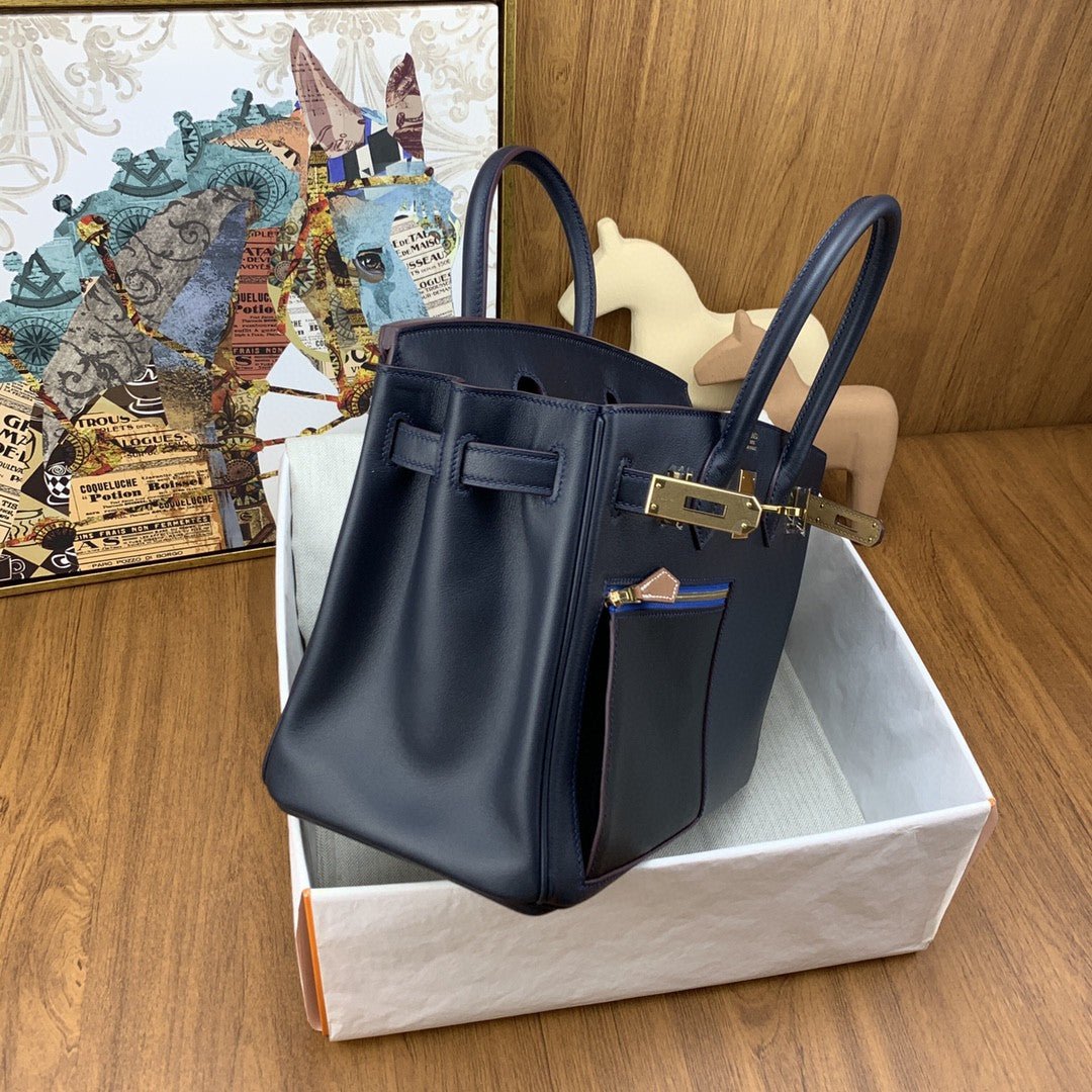Hermes Birkin Colormatic Bag 30 Navy Blue, Gold Toned Hardware Bag For Women, Women’s Handbags, Shoulder Bags 11.8in/30cm