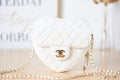 Chanel Mini Heartbag Gold Hardware AS3191 16.5cm White