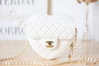Chanel Mini Heartbag Gold Hardware AS3191 16.5cm White