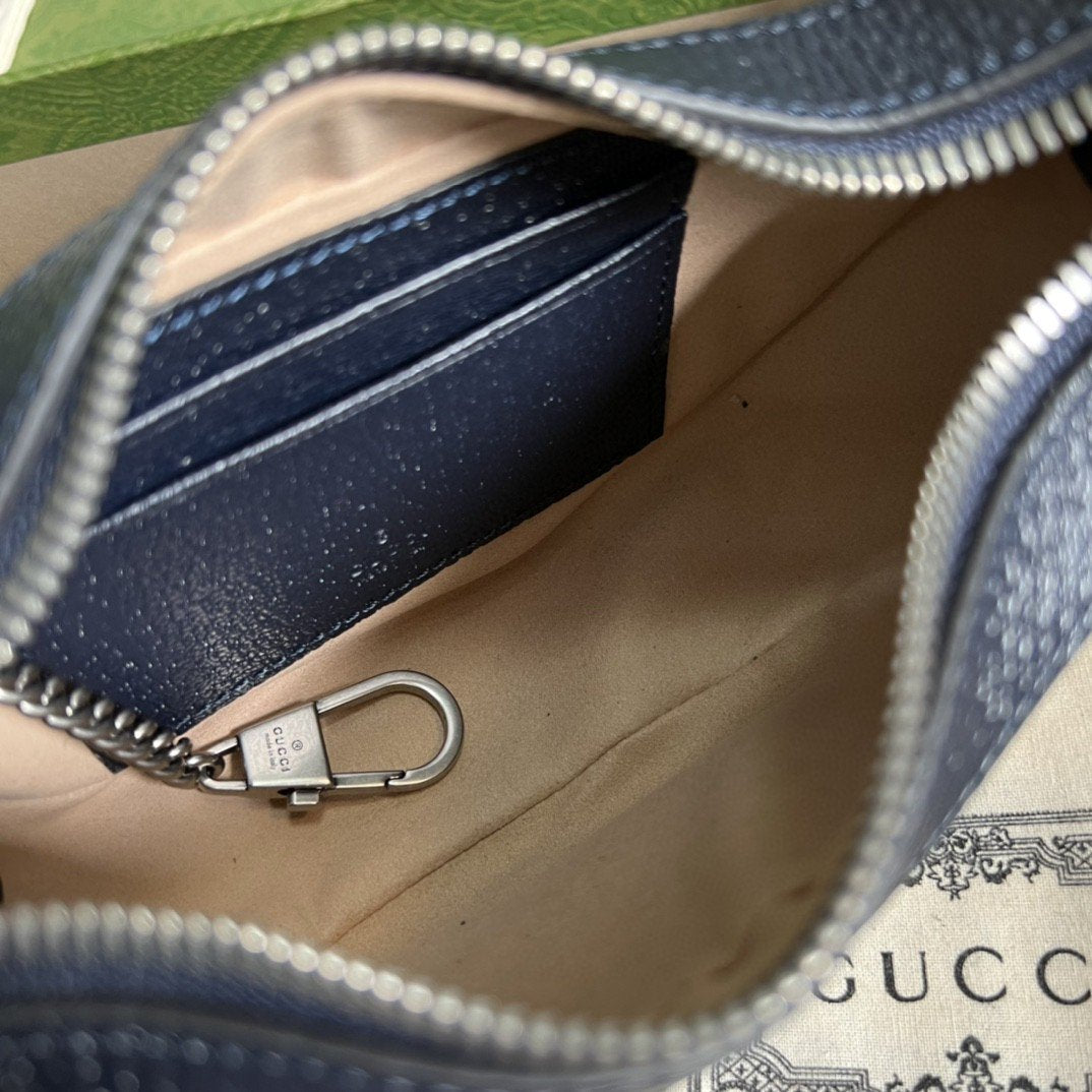 Gucci Ophidia GG Mini Bag Beige And Blue GG Supreme Canvas For Women 7.9in/20cm