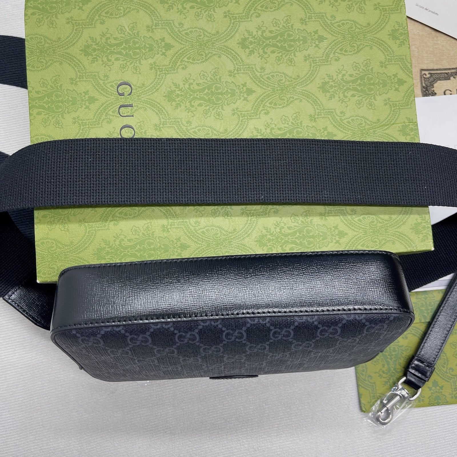 Gucci Shoulder Bag With Interlocking G Black GG Supreme Canvas For Women 9.6in/24.5cm
