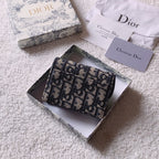 Christian Dior Oblique Saddle Begie Wallet 11cm
