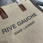 Saint Laurent Rive Gauche North/South Tote Bag In Printed Linen For Women 39cm YSL 632539FAABR9083