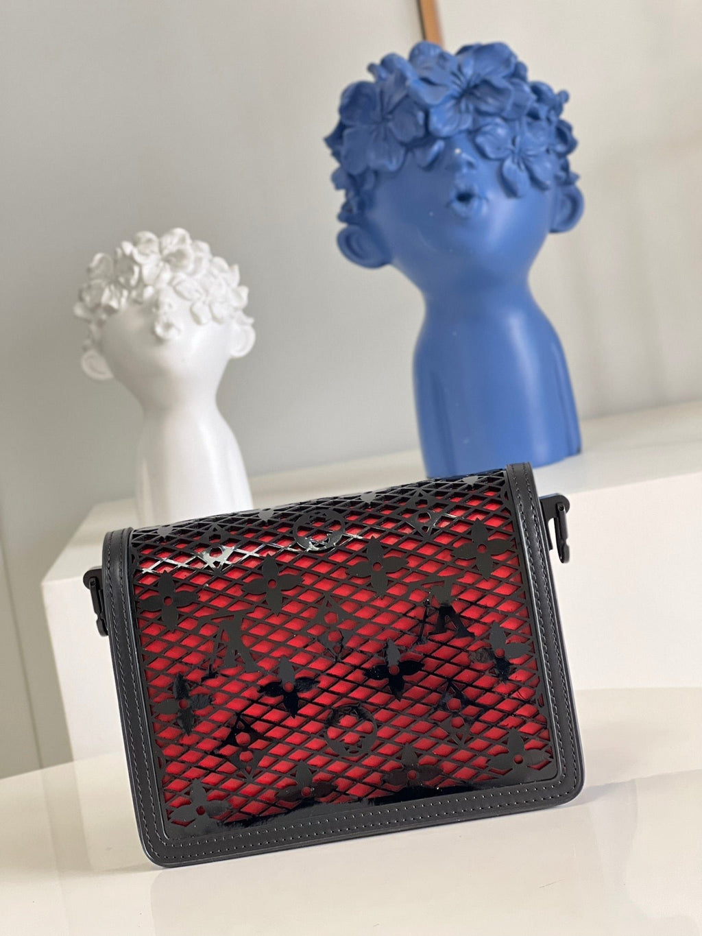 Louis Vuitton Limited Mini Dauphine Bags By Nicolas Ghesquière With Monogram Lace Black For Women 20cm LV M20595