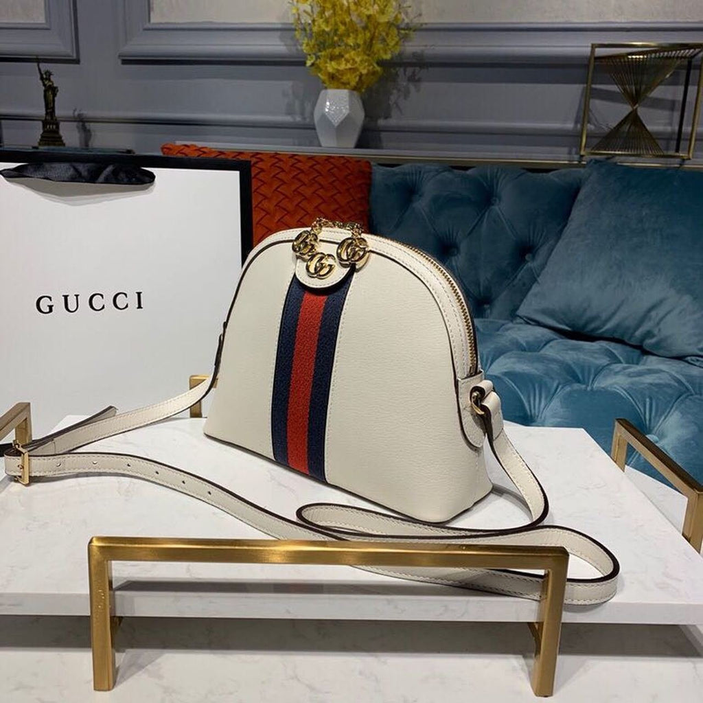 Gucci Ophidia Shoulder Bag White 9in/24cm