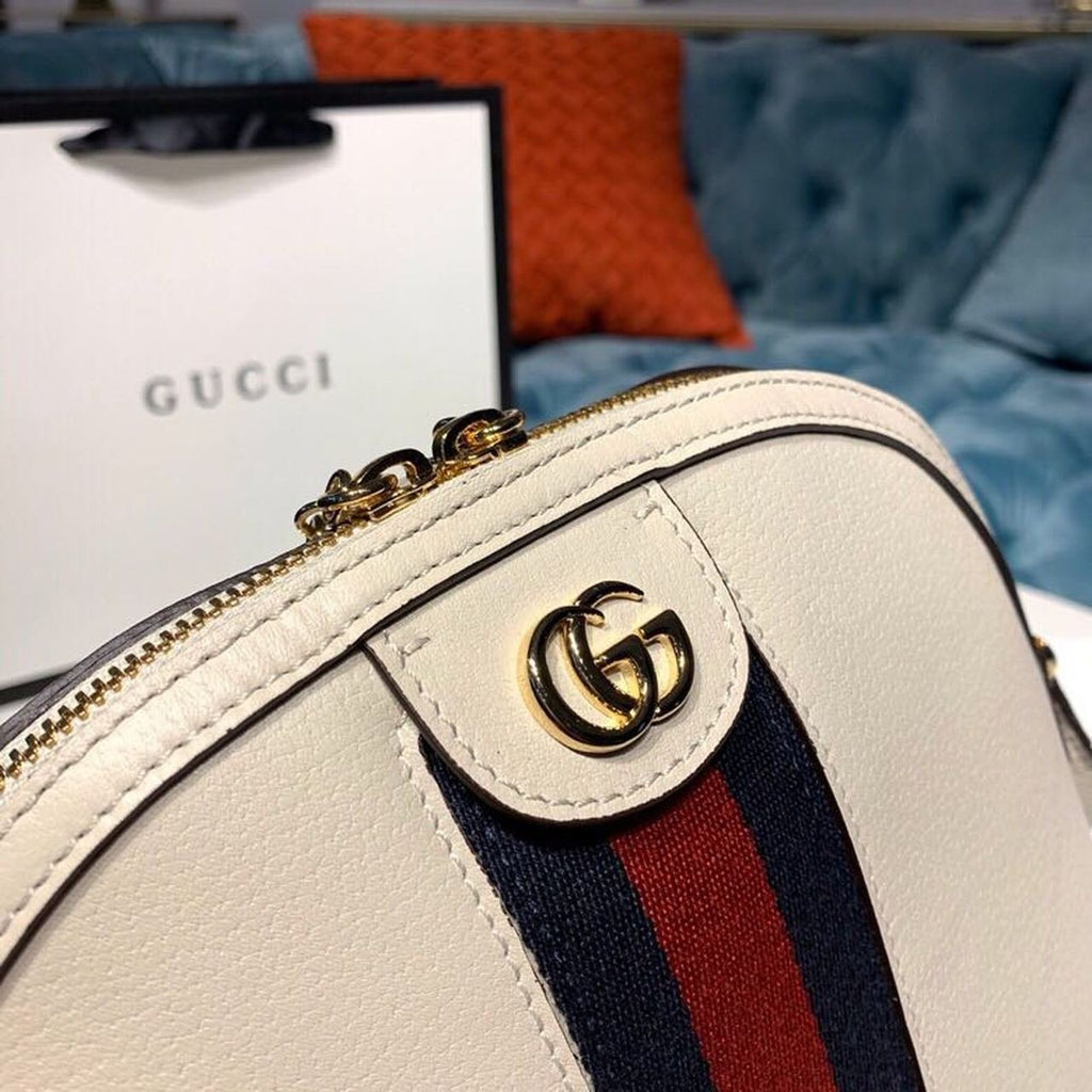 Gucci Ophidia Shoulder Bag White 9in/24cm