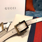 Gucci Ophidia Shoulder Bag White 9in/24cm
