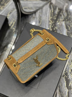 Saint Laurent Niki Mini Chain Bag In Canvas For Women 22cm YSL