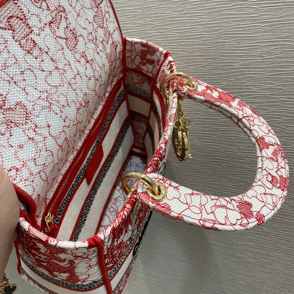 Christian Dior Medium Lady D-Lite Bag 24cm Red