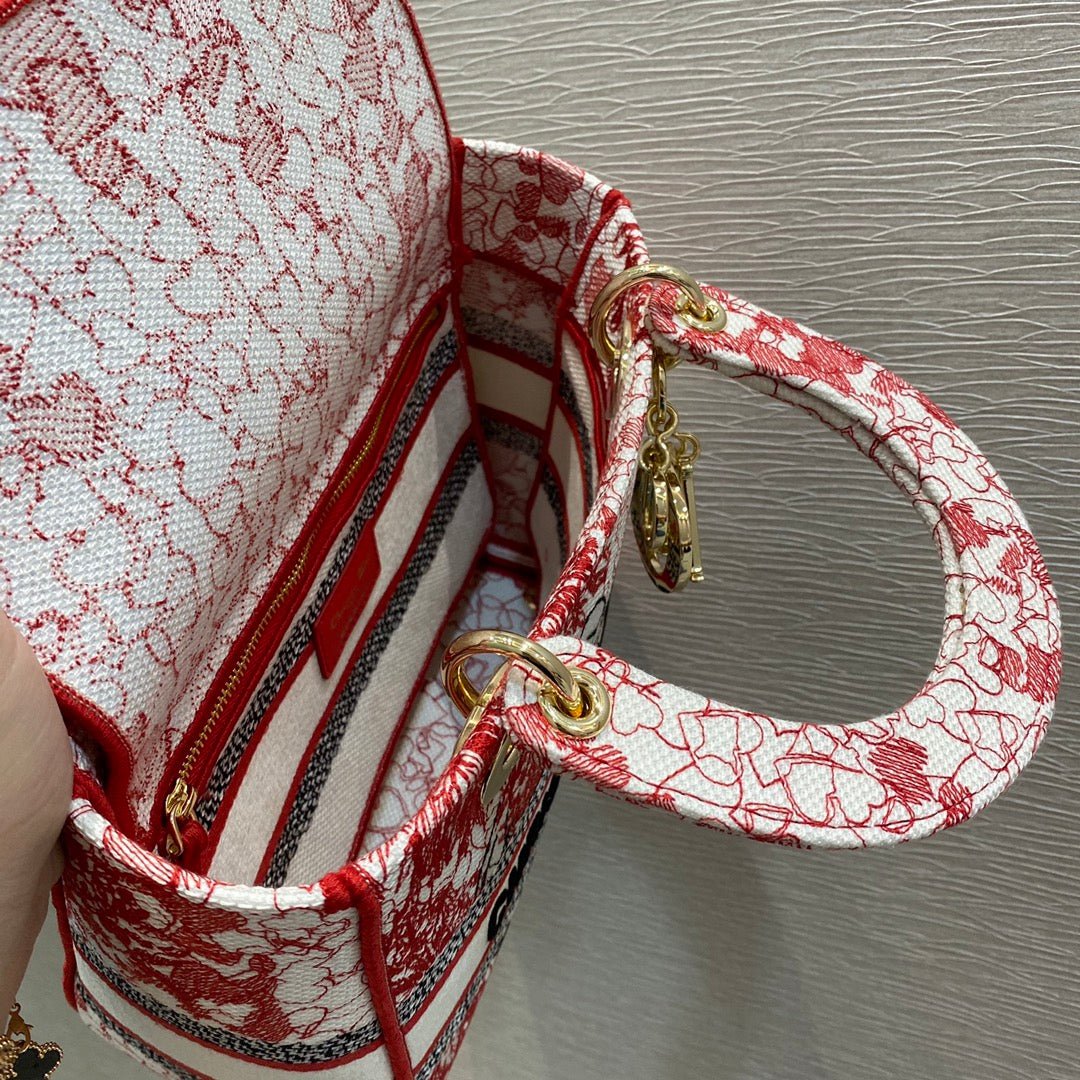 Christian Dior Medium Lady D-Lite Bag 24cm Red