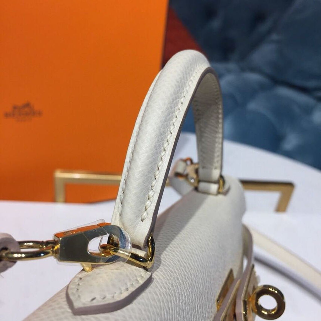 Hermes Mini Kelly Craie For Women Gold-Toned Hardware 7.5in/19cm