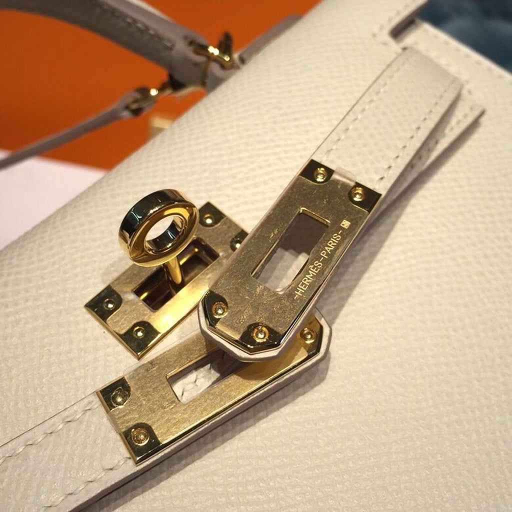 Hermes Mini Kelly Craie For Women Gold-Toned Hardware 7.5in/19cm