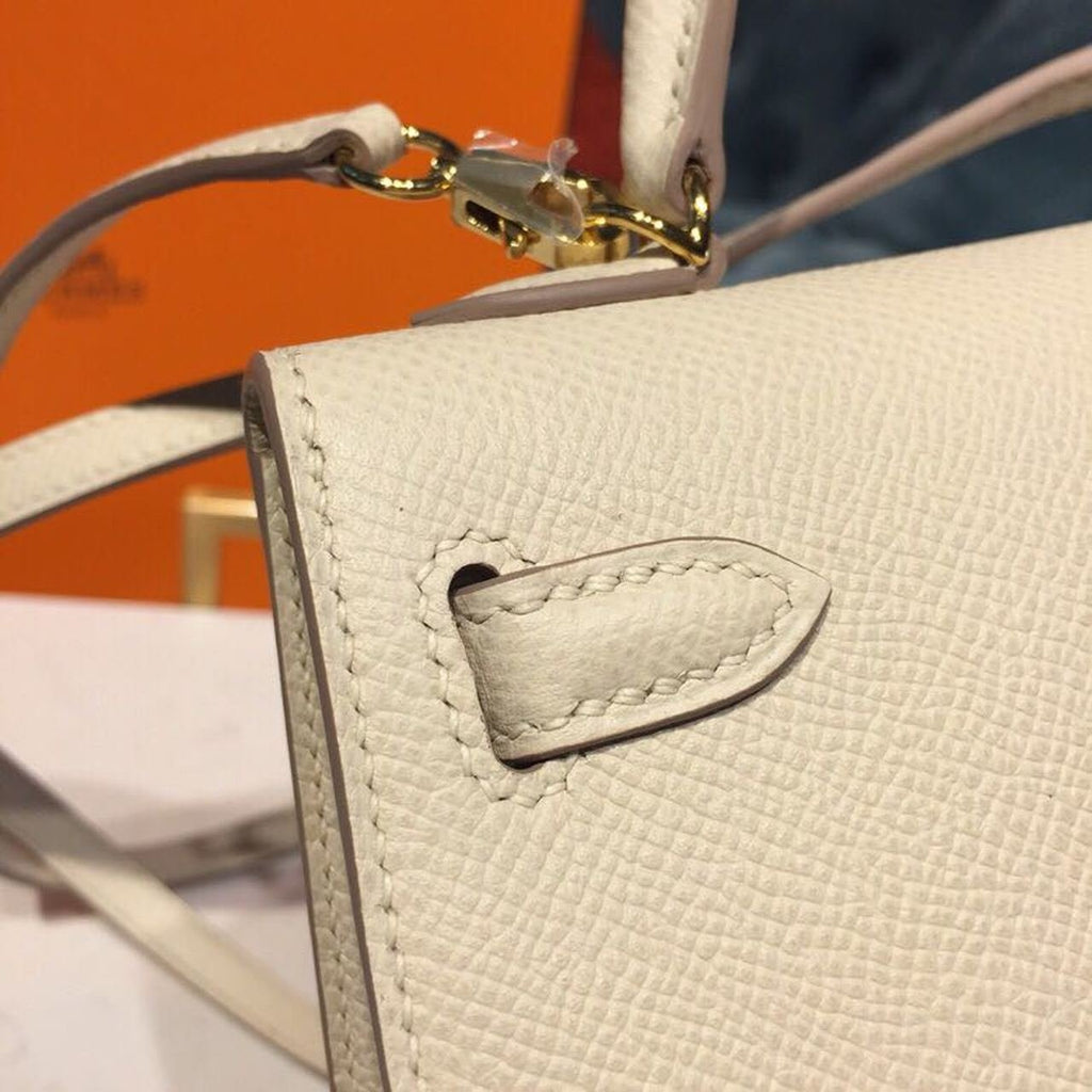 Hermes Mini Kelly Craie For Women Gold-Toned Hardware 7.5in/19cm