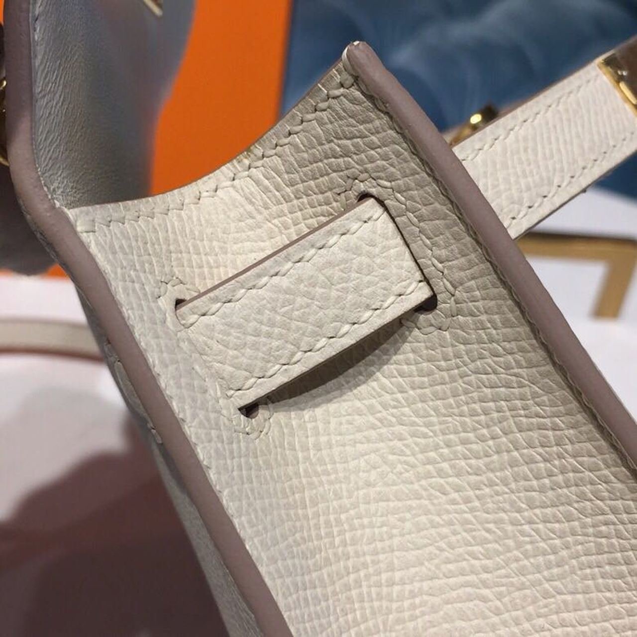 Hermes Mini Kelly Craie For Women Gold-Toned Hardware 7.5in/19cm