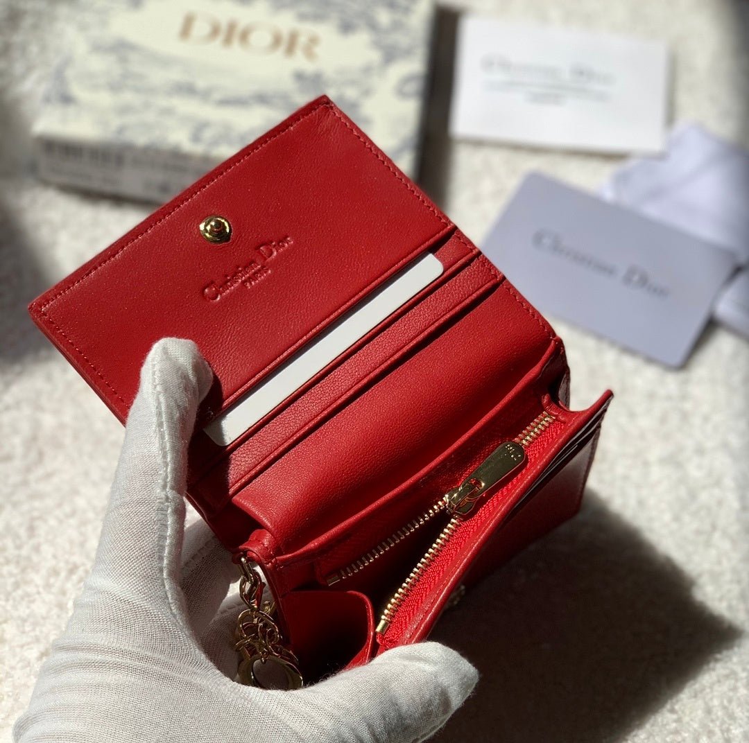 Mini Lady Dior Red Wallet 11cm