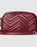 Gucci GG Marmont Small Shoulder Bag Red For Women 9.6 Inches/ 24.3 Cm