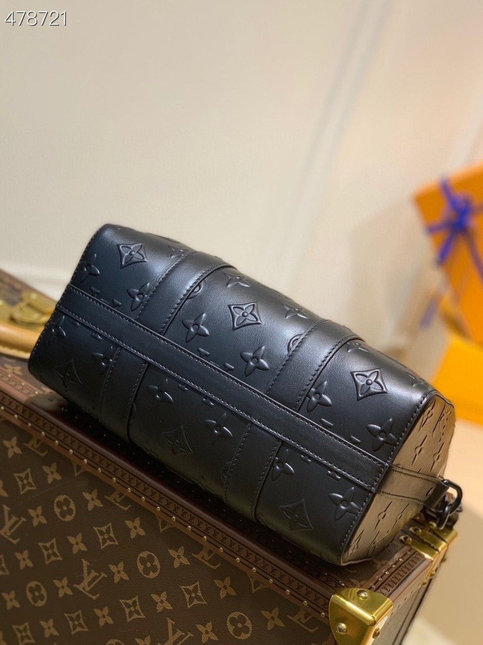 Louis Vuitton Keepall City Bag 28cm Monogram Seal Cowhide Canvas Spring/Summer Collection M57961, Black