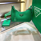 Prada Re-Edition 2005 Saffiano Leather Bag Green For Women, Women’s Bags 8.6in/22cm