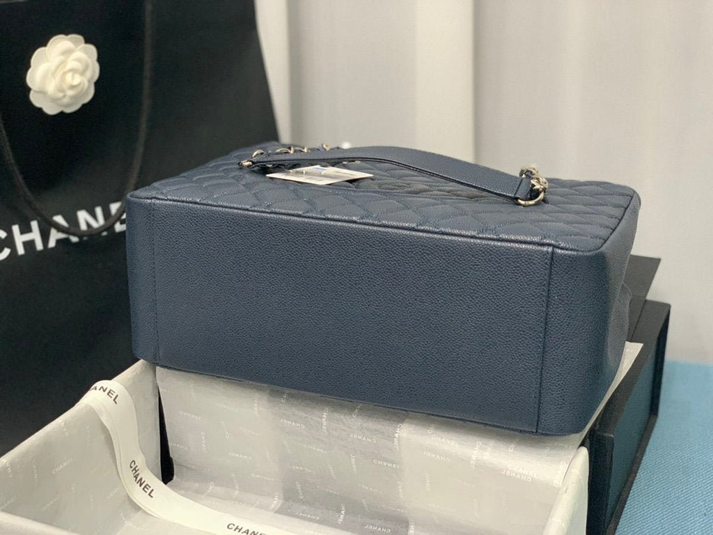 Chanel Tote Bag Spring Collection Silver Hardware 33cm Blue