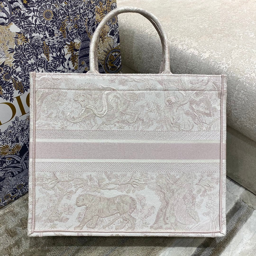 Christina Dior Book Tote Bag 42cm Light Pink