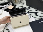 Chanel Black Ivory Hard Evening Plastic Small Evening Shoulder Flap Bag 18cm