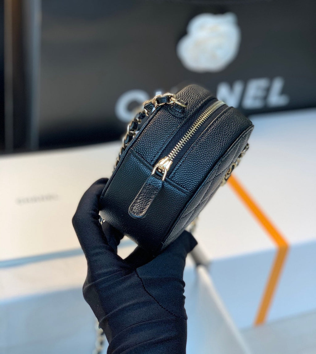 Chanel Round Bag Crossbody 12cm Black