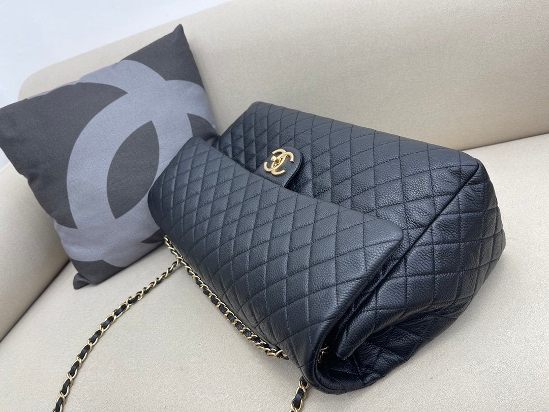 Chanel CoCo Luggage Gold Toned Hardware 46cm Black