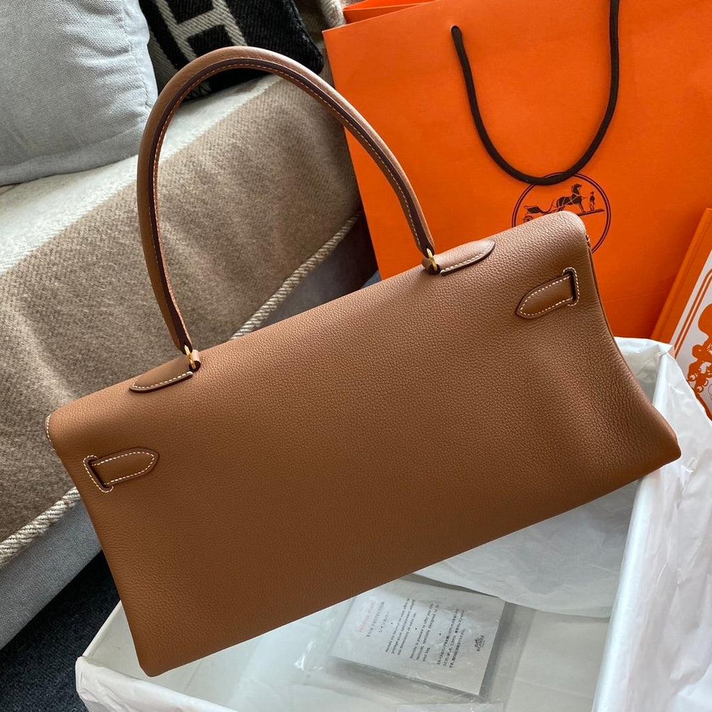 Hermes Shoulder Kelly CK37 Brown For Women Gold Color Hardware 16.5in/42cm