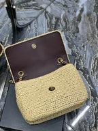Saint Laurent Niki Medium Chain Bag In Rafia For Women 28cm Brown YSL 633187GG66W7069
