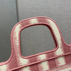 Christian Dior Pink Book Tote D-Stripes 23cm